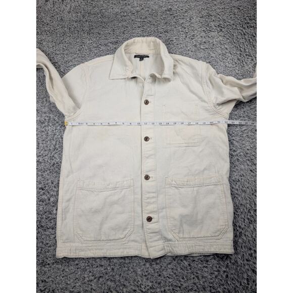 Banana Republic Coat Men Large Beige Button Up Normcore Casual Preppy Modern - Picture 3 of 8